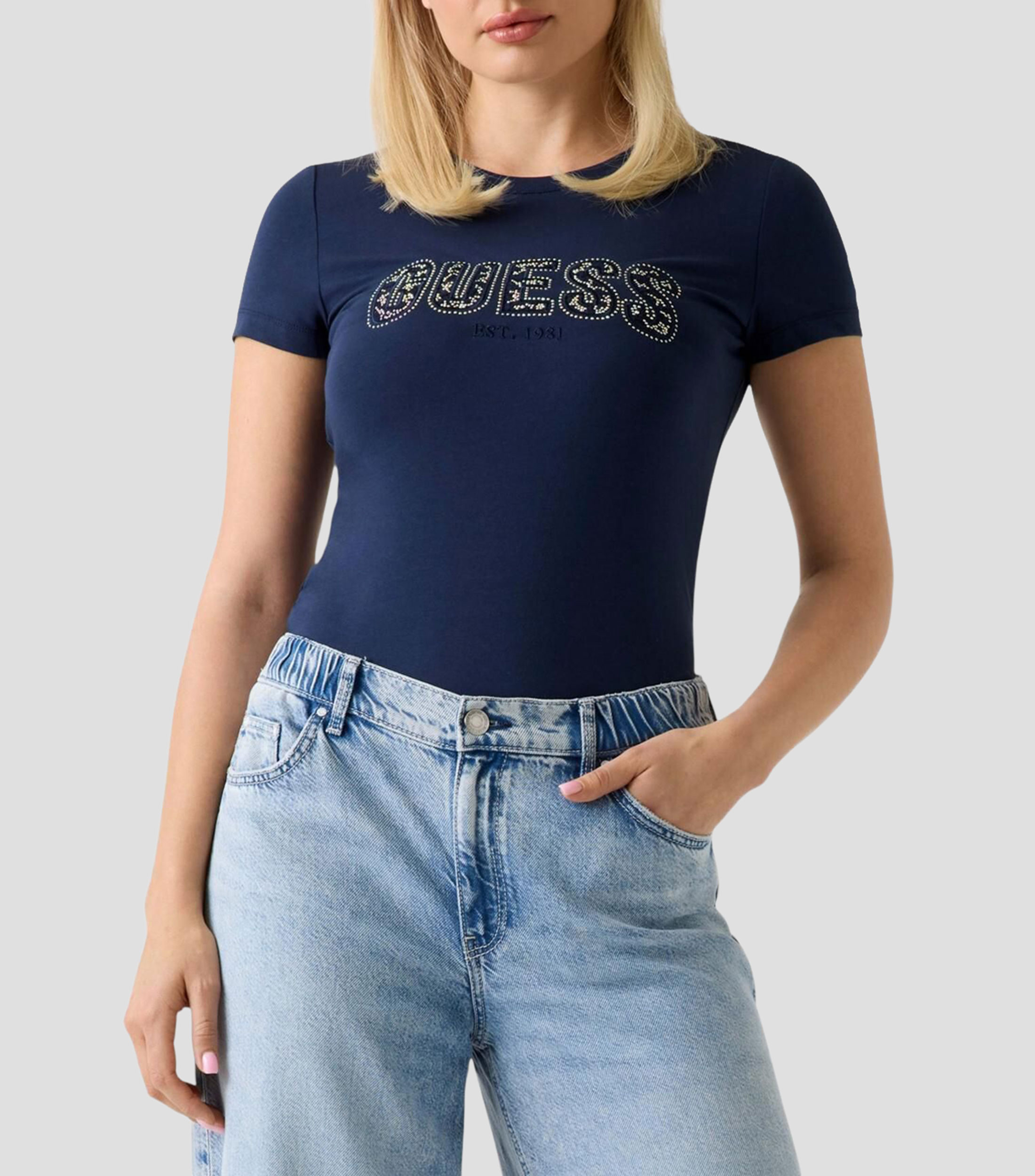 Playera cuello redondo manga corta lisa Mujer